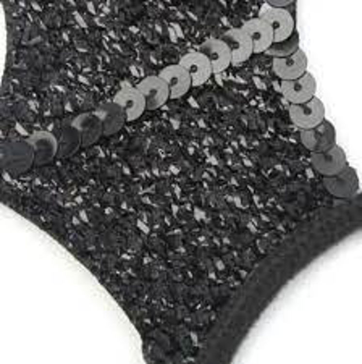 Picture of 8107-Black Glitter Bat Wing Headband Glamourous- Halloween